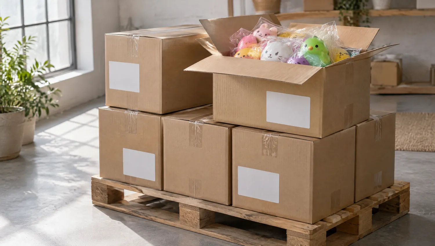 Export cartons on a pallet