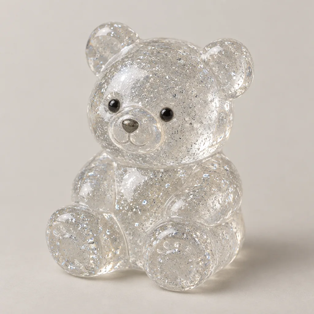 Clear Glitter Bear Silicone Squishy